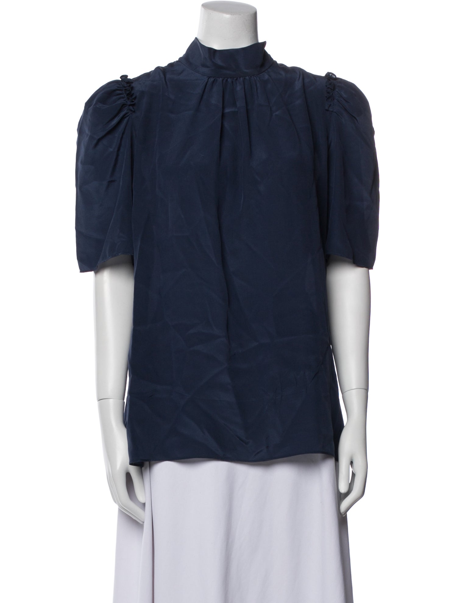 Goop G. Label Silk Mock Neck Blouse