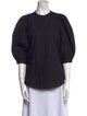 Goop G. Label Crew Neck Three-Quarter Sleeve Button-Up Top