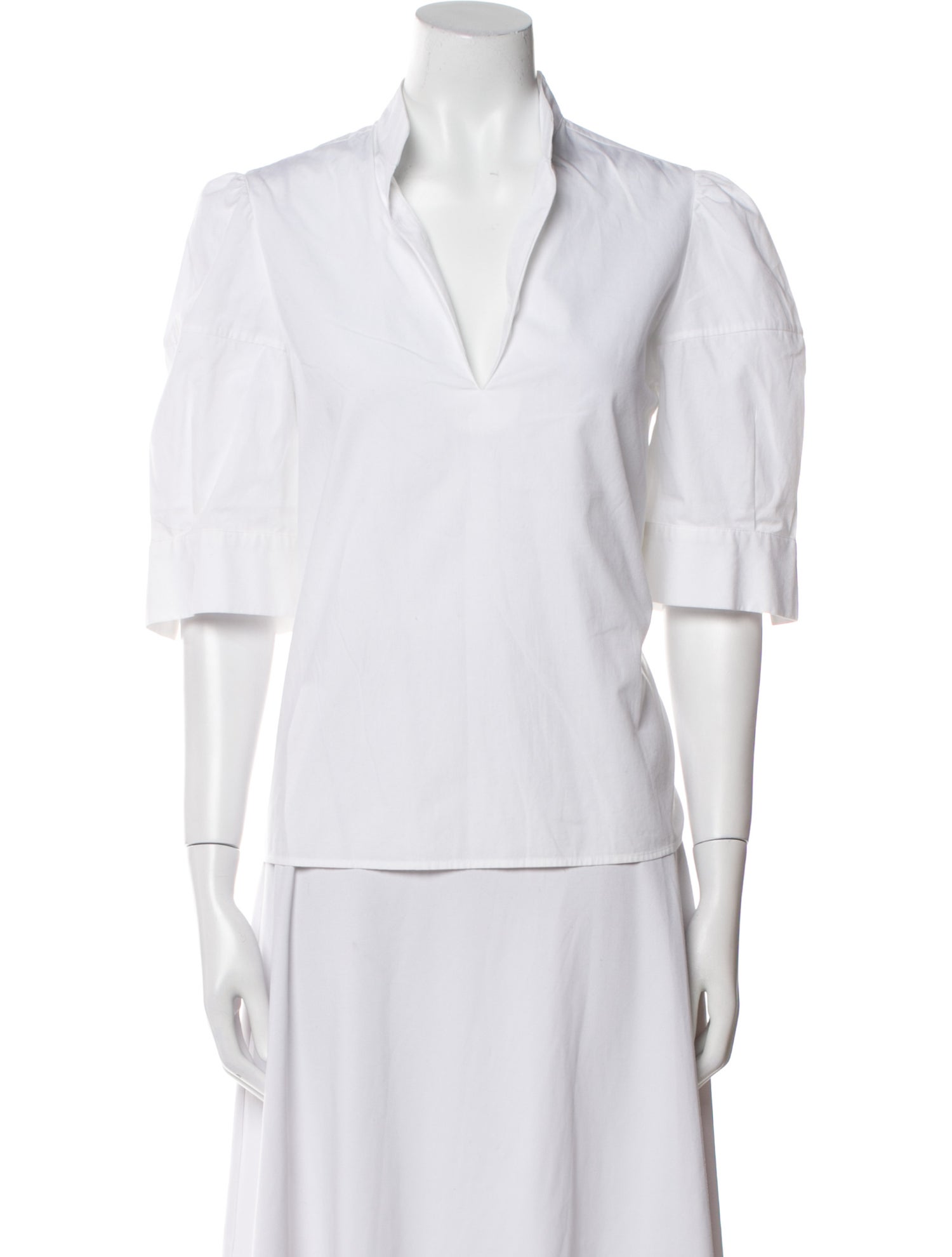 Goop G. Label V-Neck Three-Quarter Sleeve Blouse