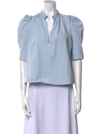 Goop G. Label V-Neck Three-Quarter Sleeve Blouse