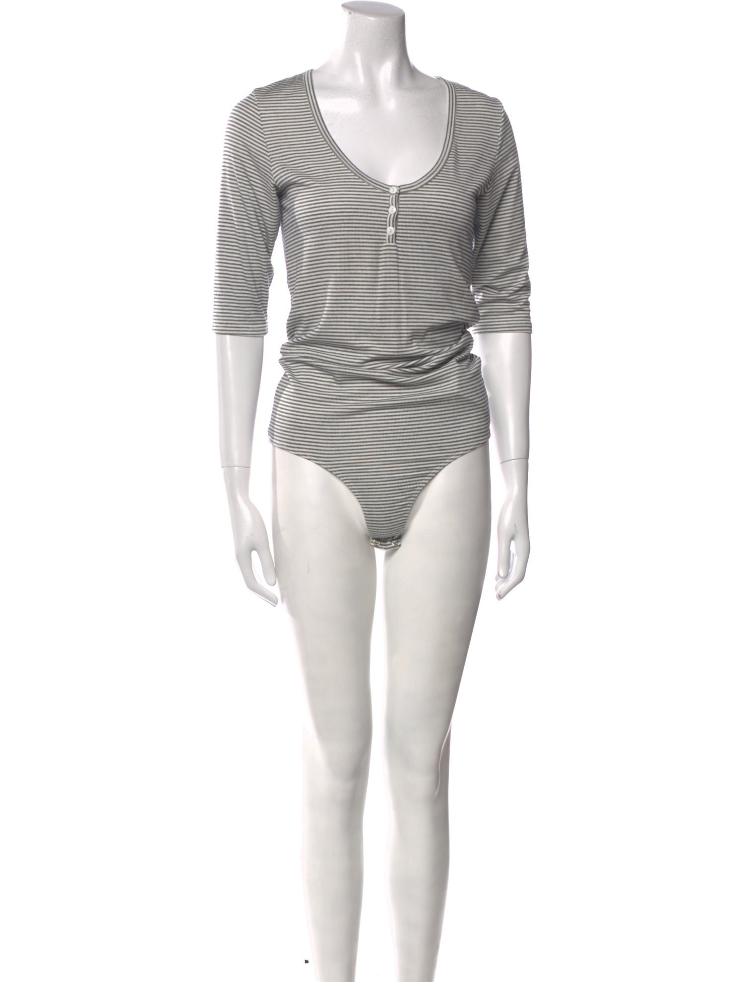 Goop G. Label Striped Scoop Neck Bodysuit