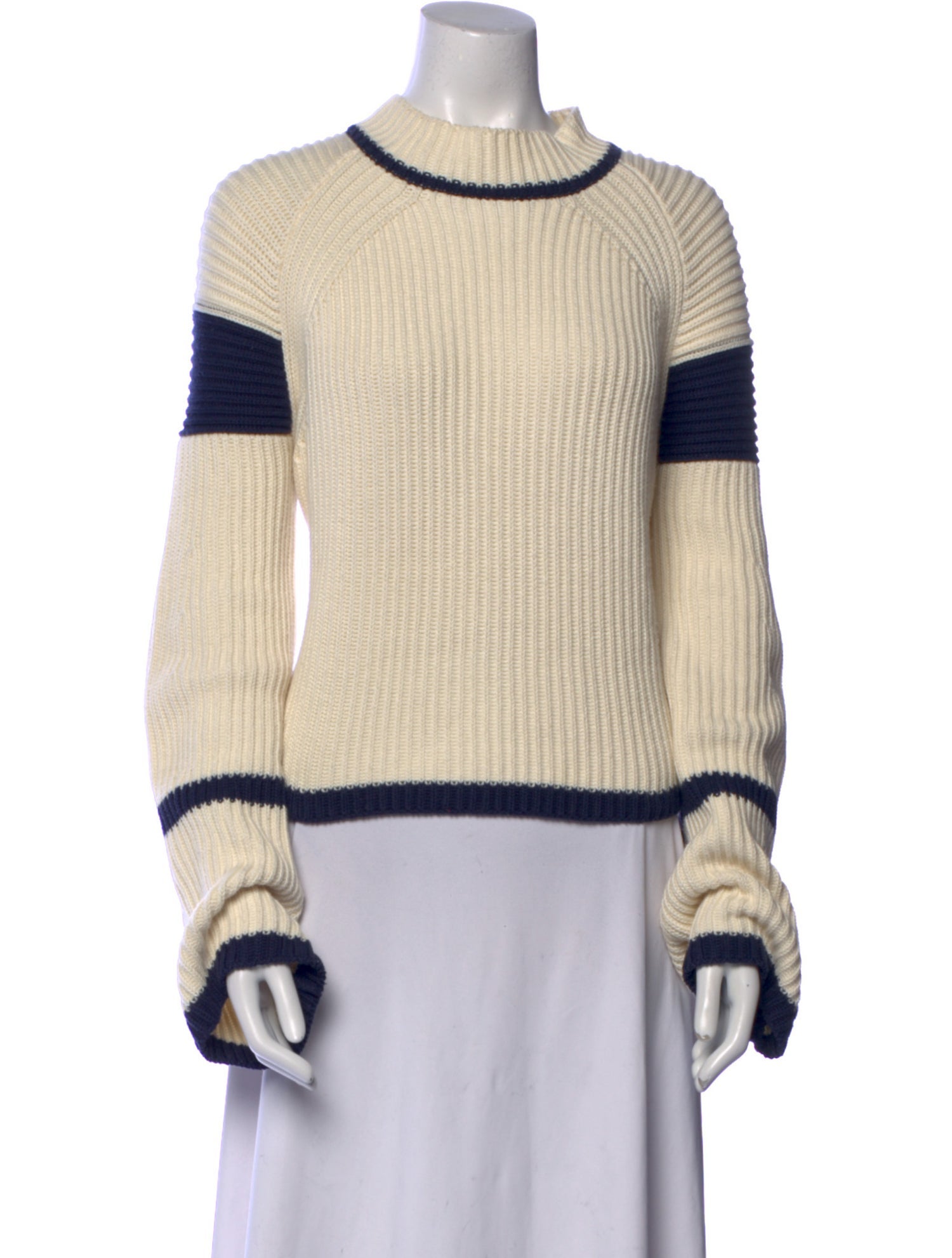 Goop G. Label Striped Mock Neck Sweater