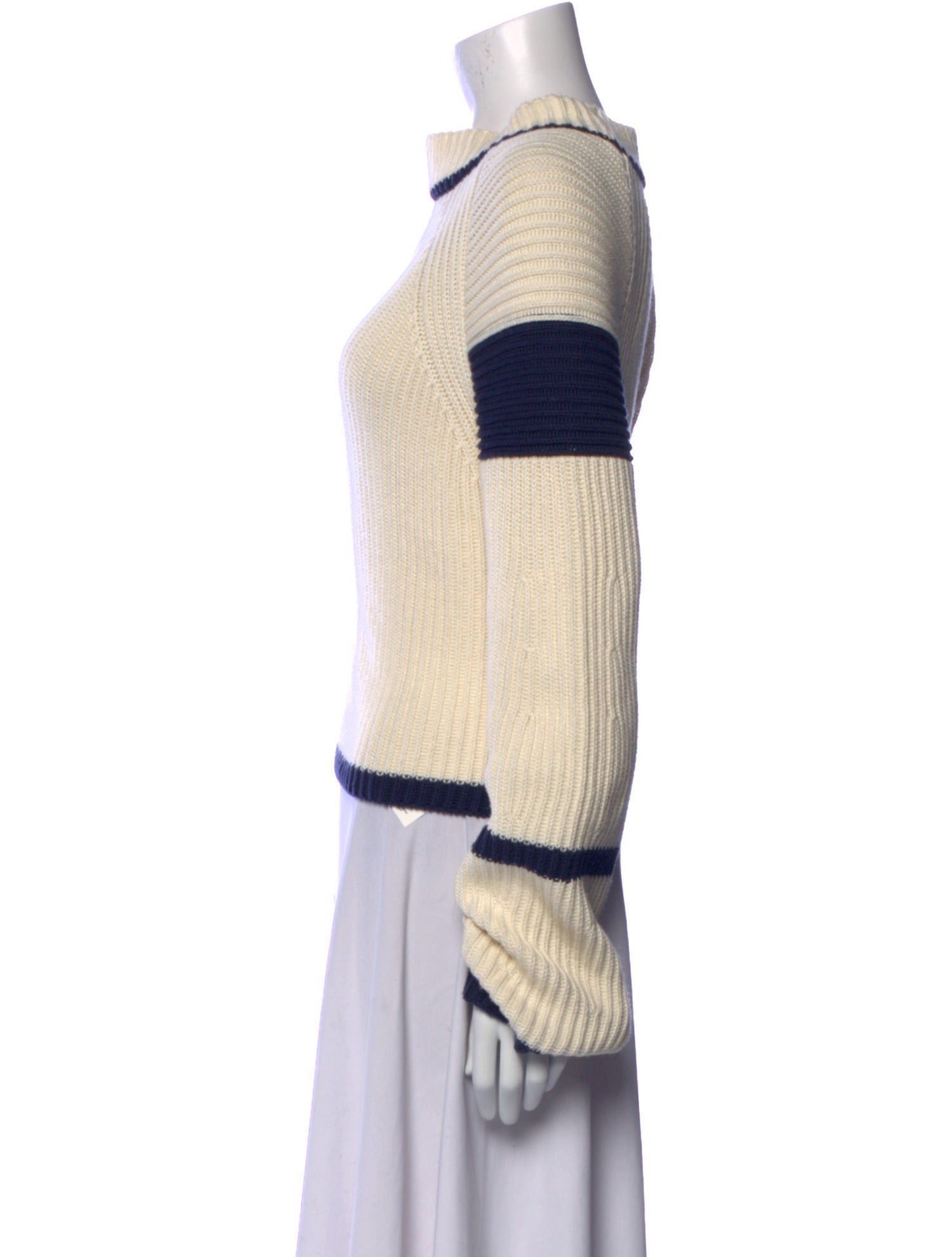 Goop G. Label Striped Mock Neck Sweater