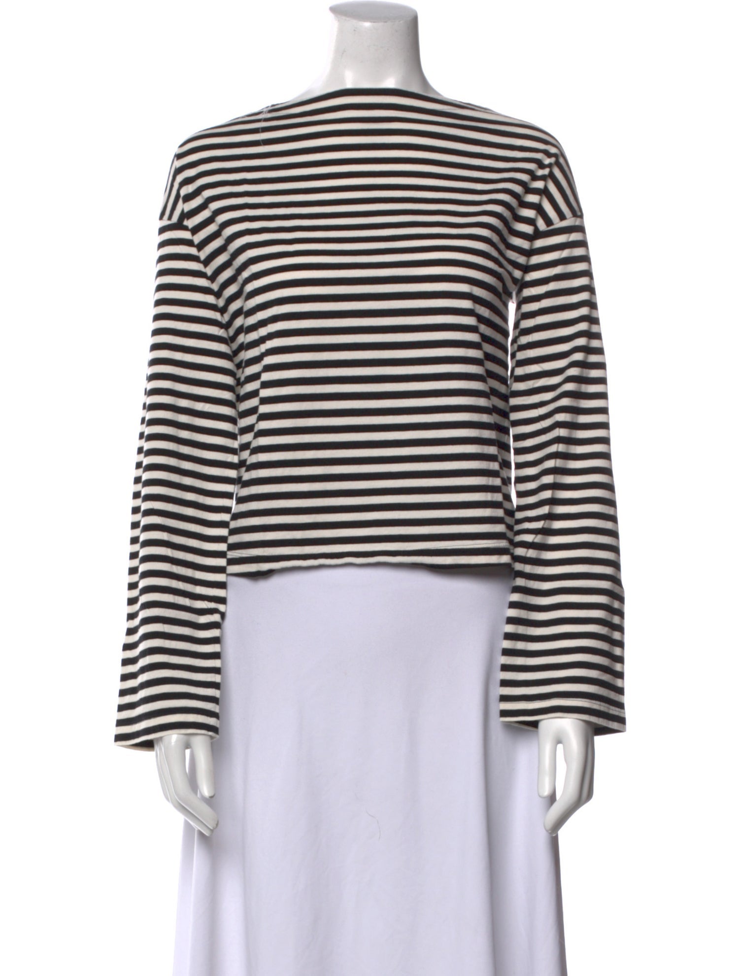 Goop G. Label Striped Bateau Neckline Crop Top
