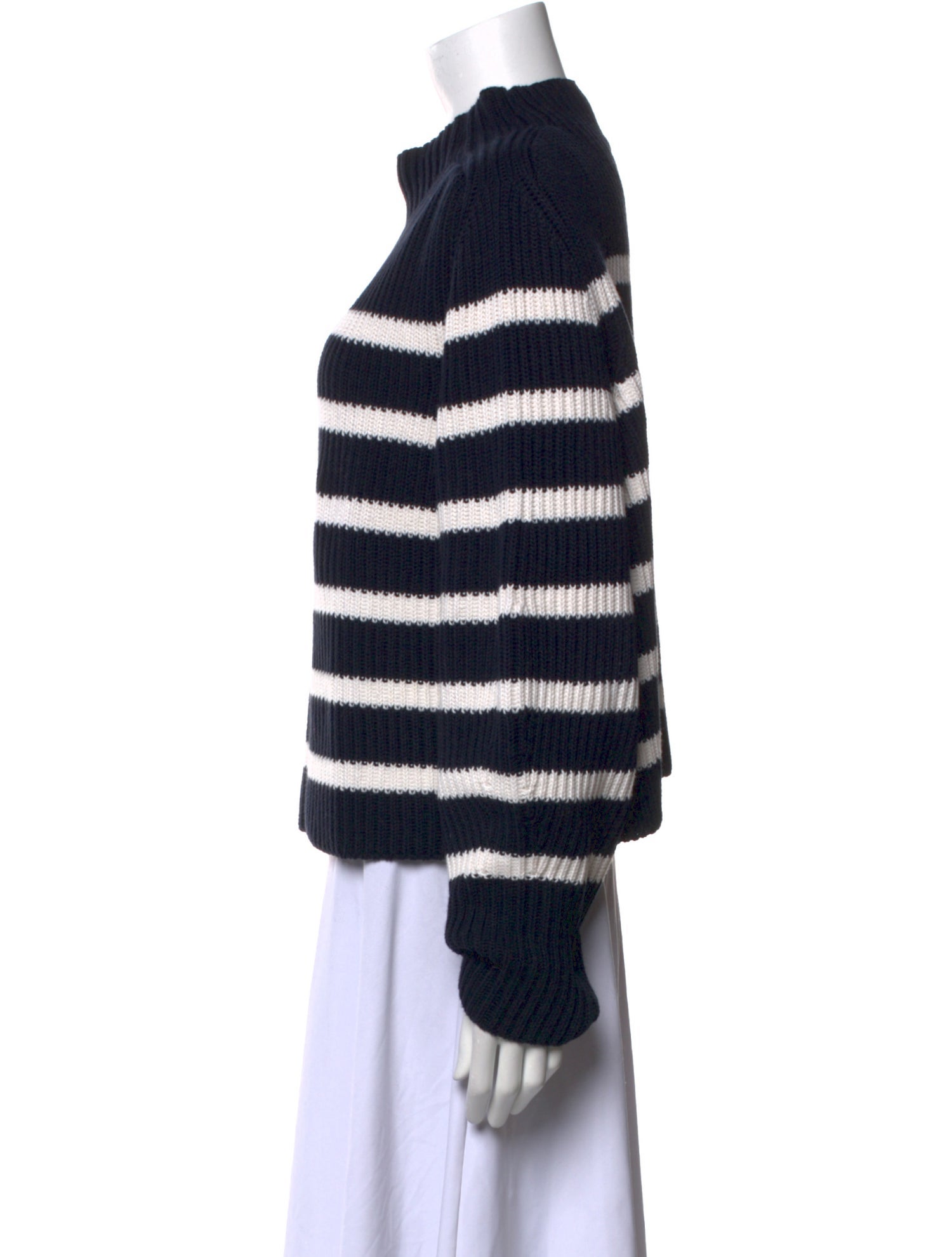 Goop G. Label Striped Mock Neck Sweater