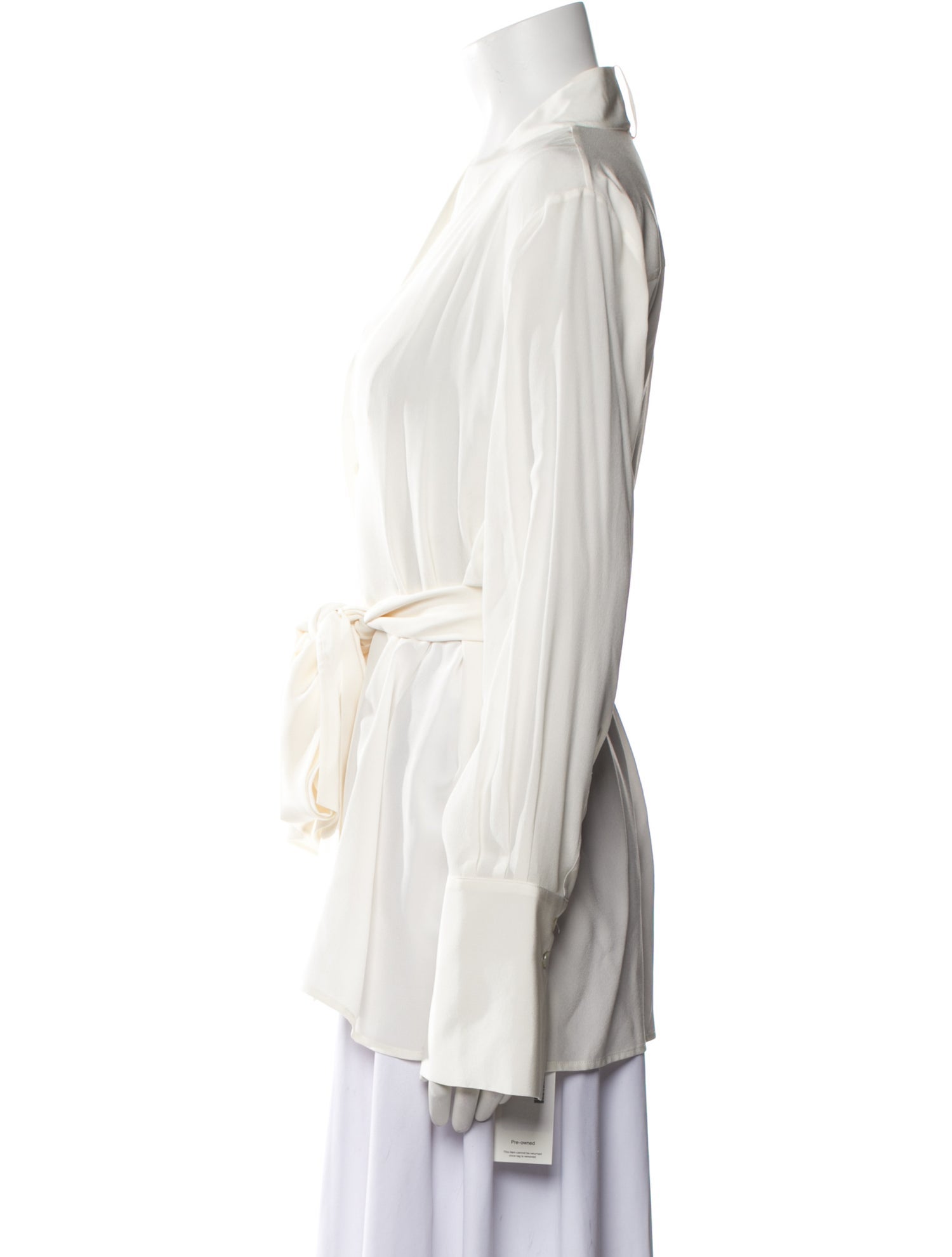 Goop G. Label Silk V-Neck Button-Up Top