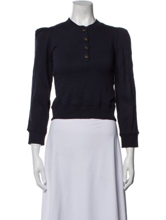 Goop G. Label Crew Neck Three-Quarter Sleeve Crop Top