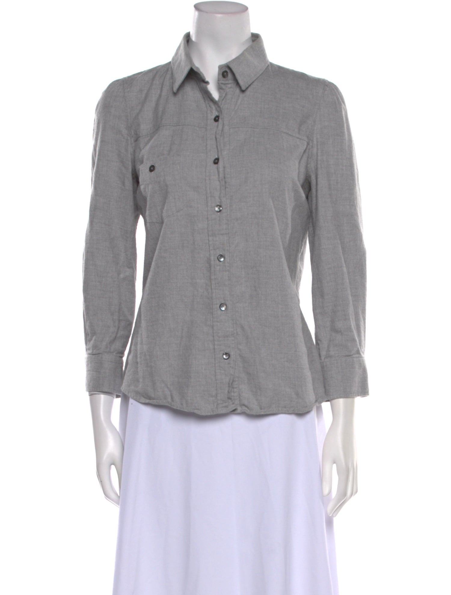 Goop G. Label Three-Quarter Sleeve Button-Up Top