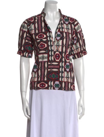 Goop G. Label Printed V-Neck Polo