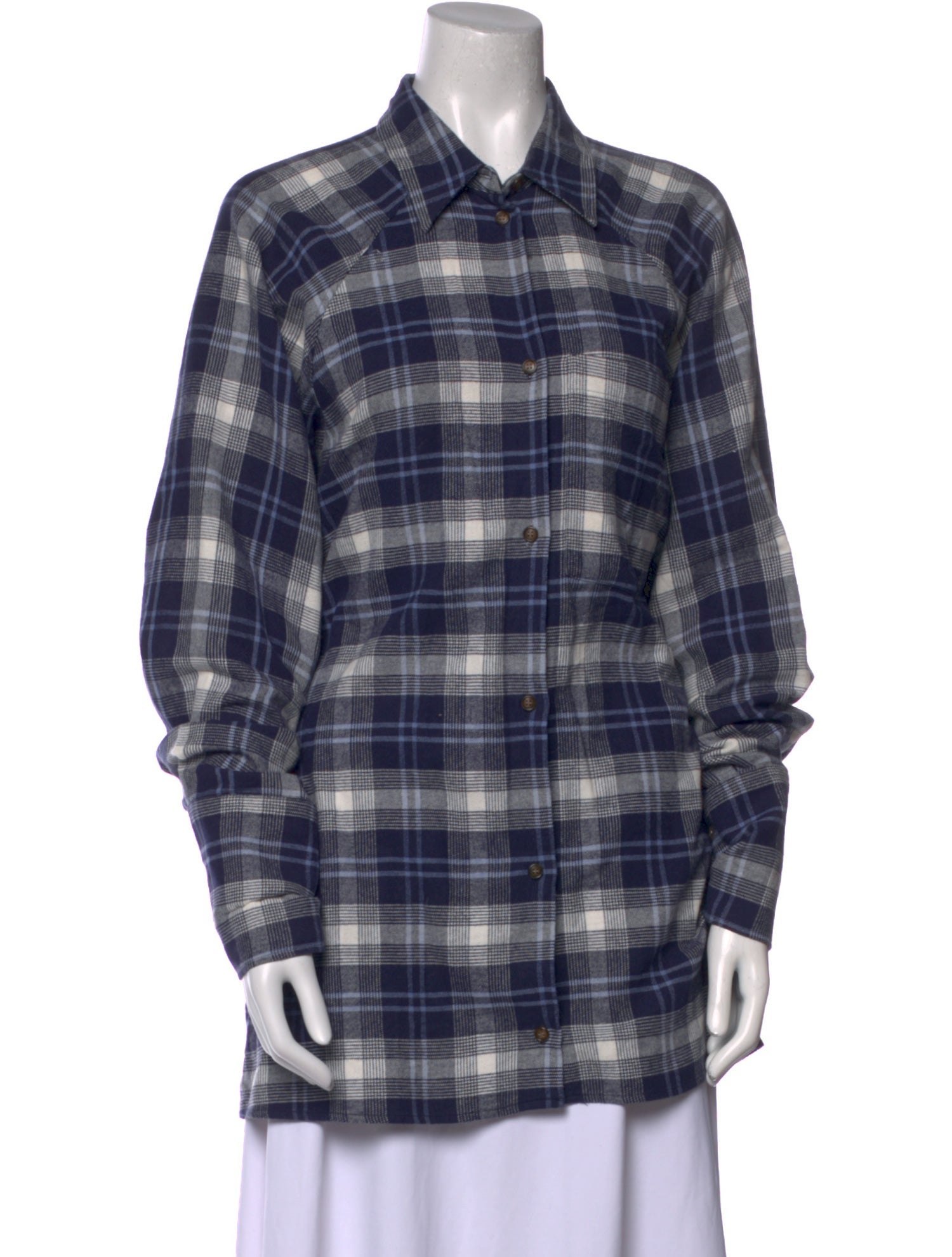 Goop G. Label Plaid Print Long Sleeve Button-Up Top