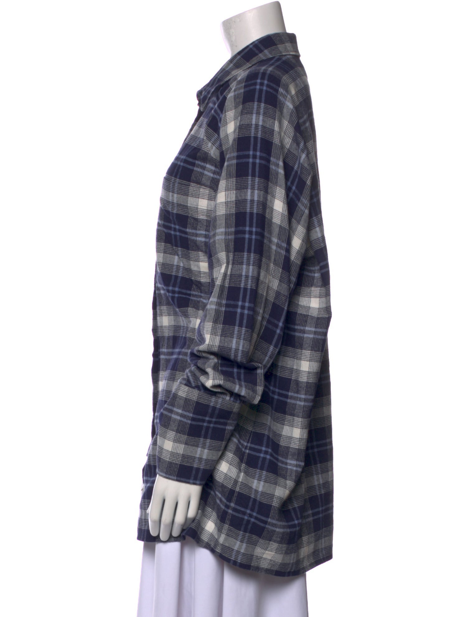 Goop G. Label Plaid Print Long Sleeve Button-Up Top