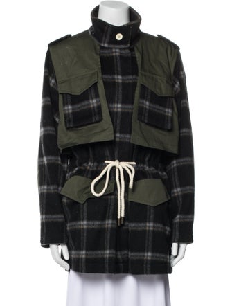 Goop G. Label Virgin Wool Plaid Print Coat