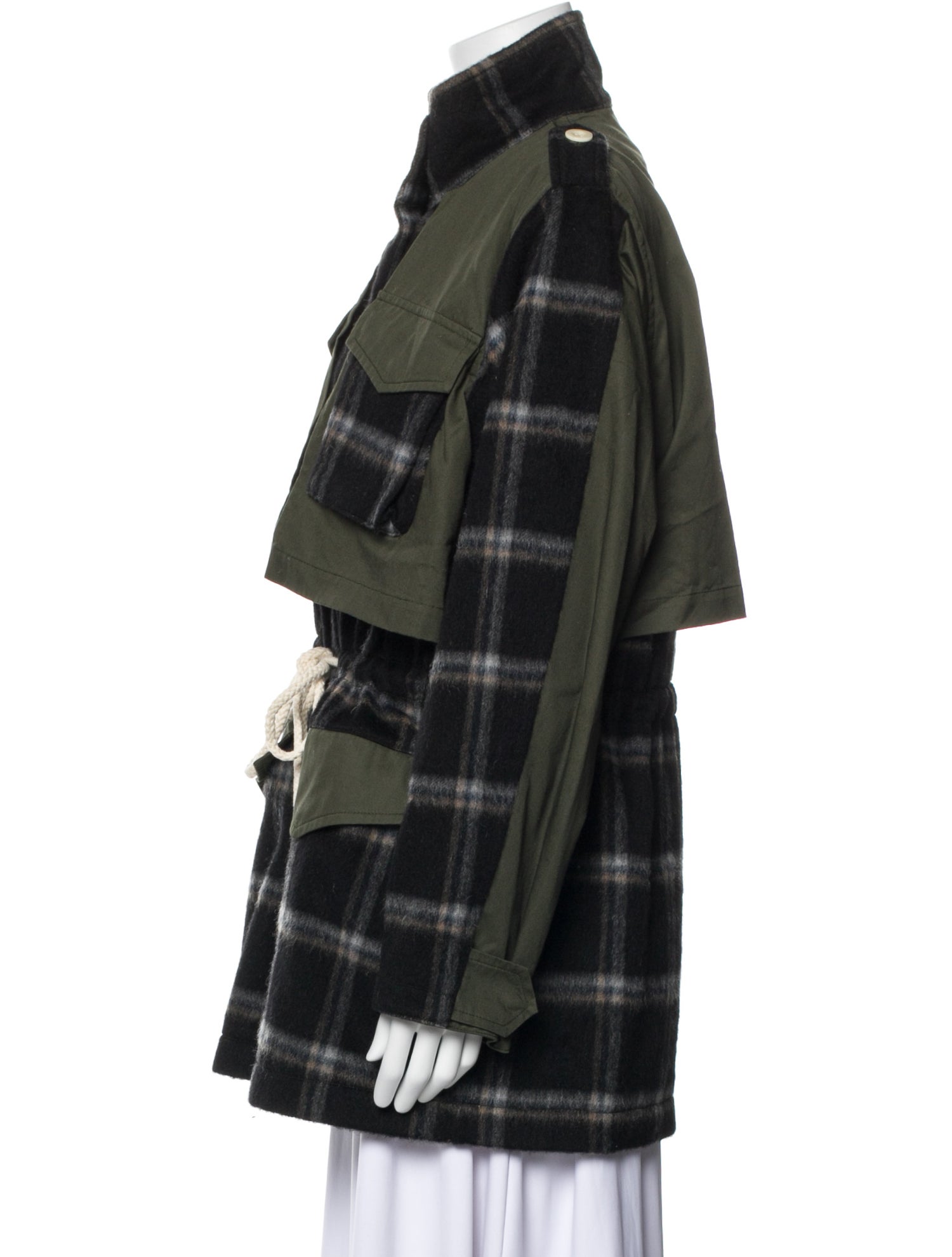 Goop G. Label Virgin Wool Plaid Print Coat