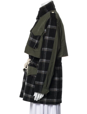 Goop G. Label Virgin Wool Plaid Print Coat