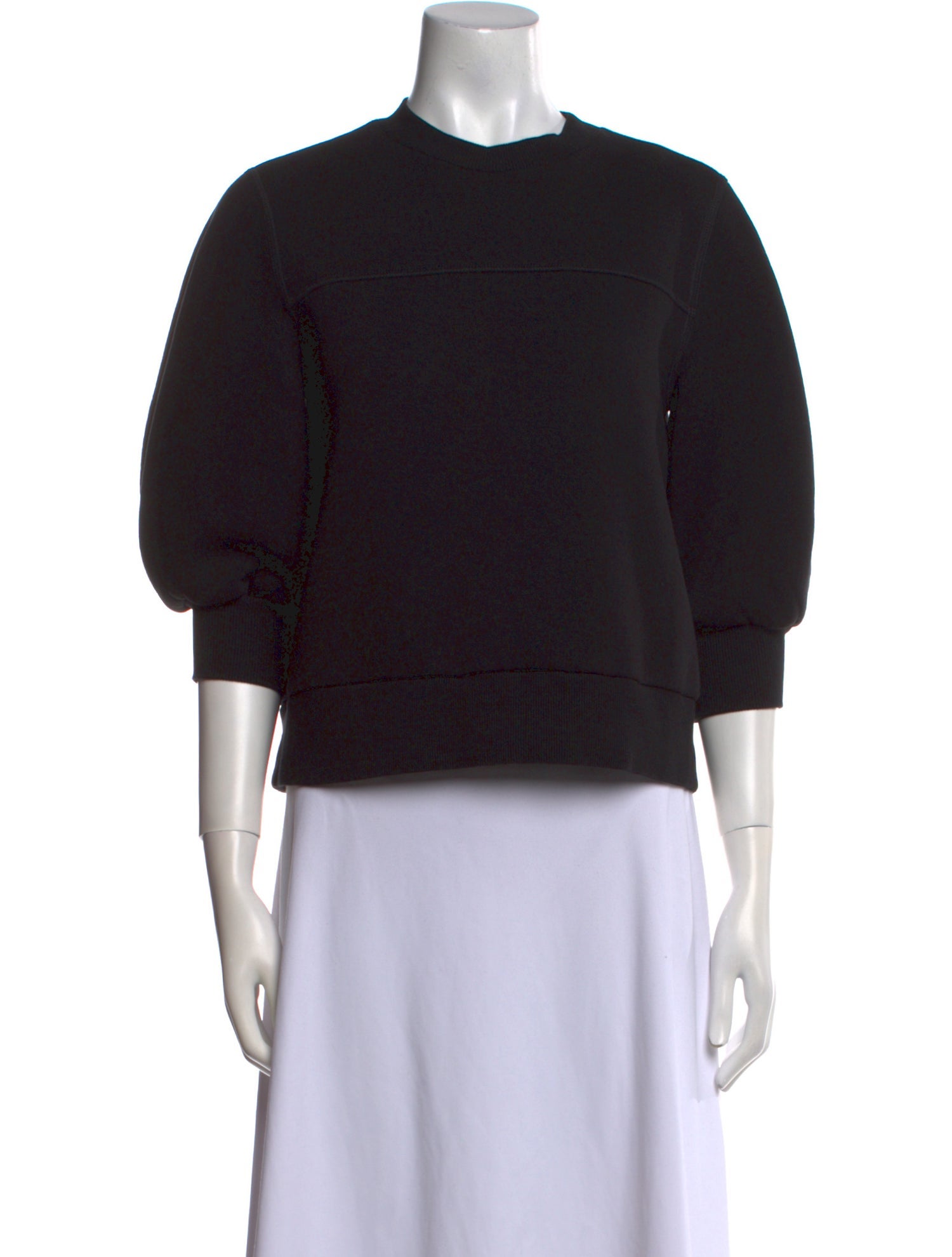Goop G. Label Crew Neck Three-Quarter Sleeve Sweatshirt