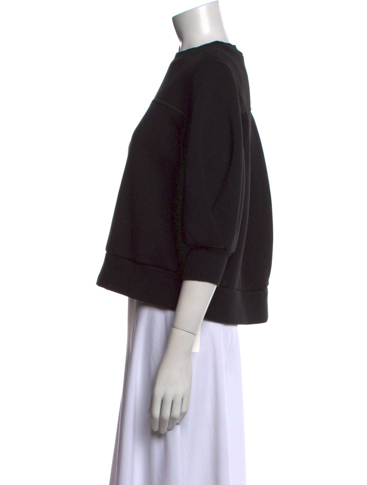 Goop G. Label Crew Neck Three-Quarter Sleeve Sweatshirt