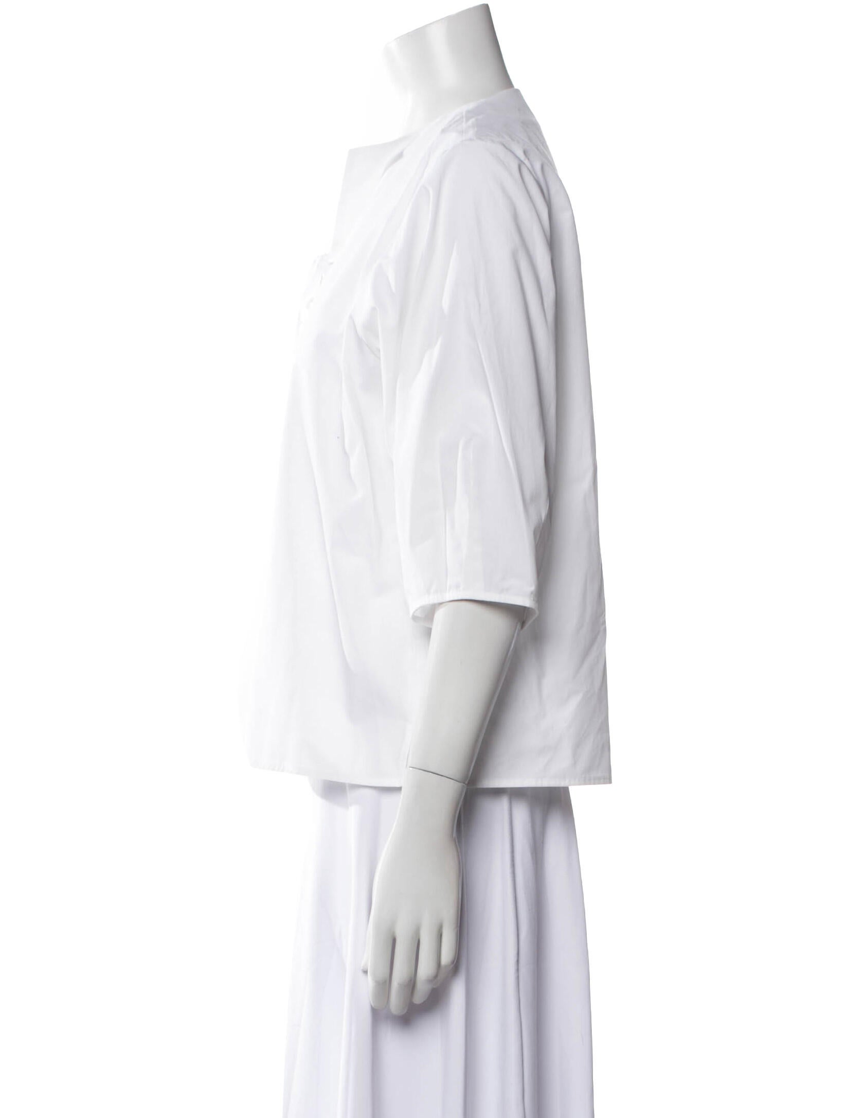 Goop G. Label V-Neck Three-Quarter Sleeve Blouse