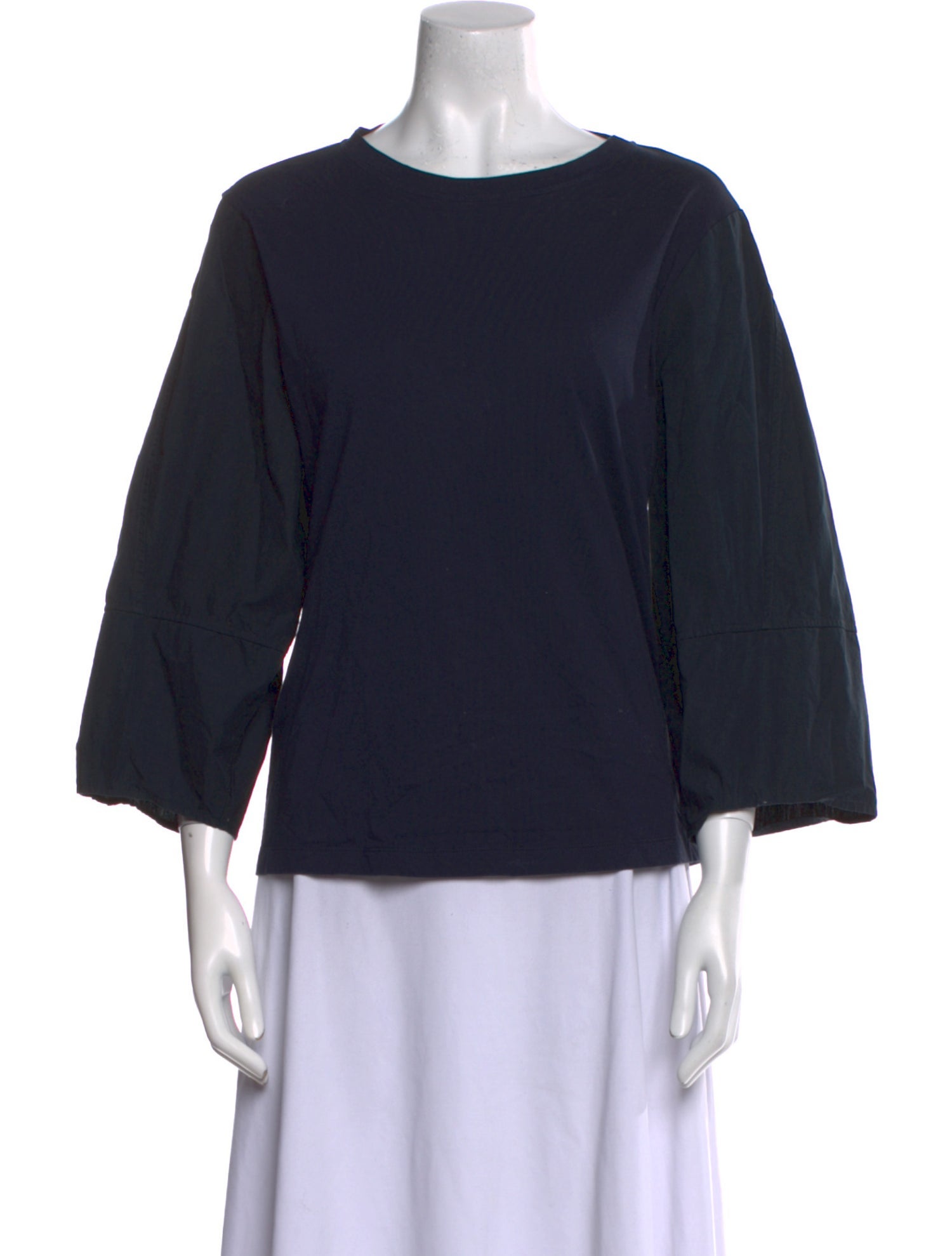 Goop G. Label Scoop Neck Three-Quarter Sleeve Top