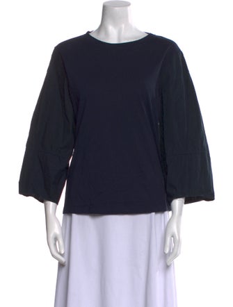 Goop G. Label Scoop Neck Three-Quarter Sleeve Top