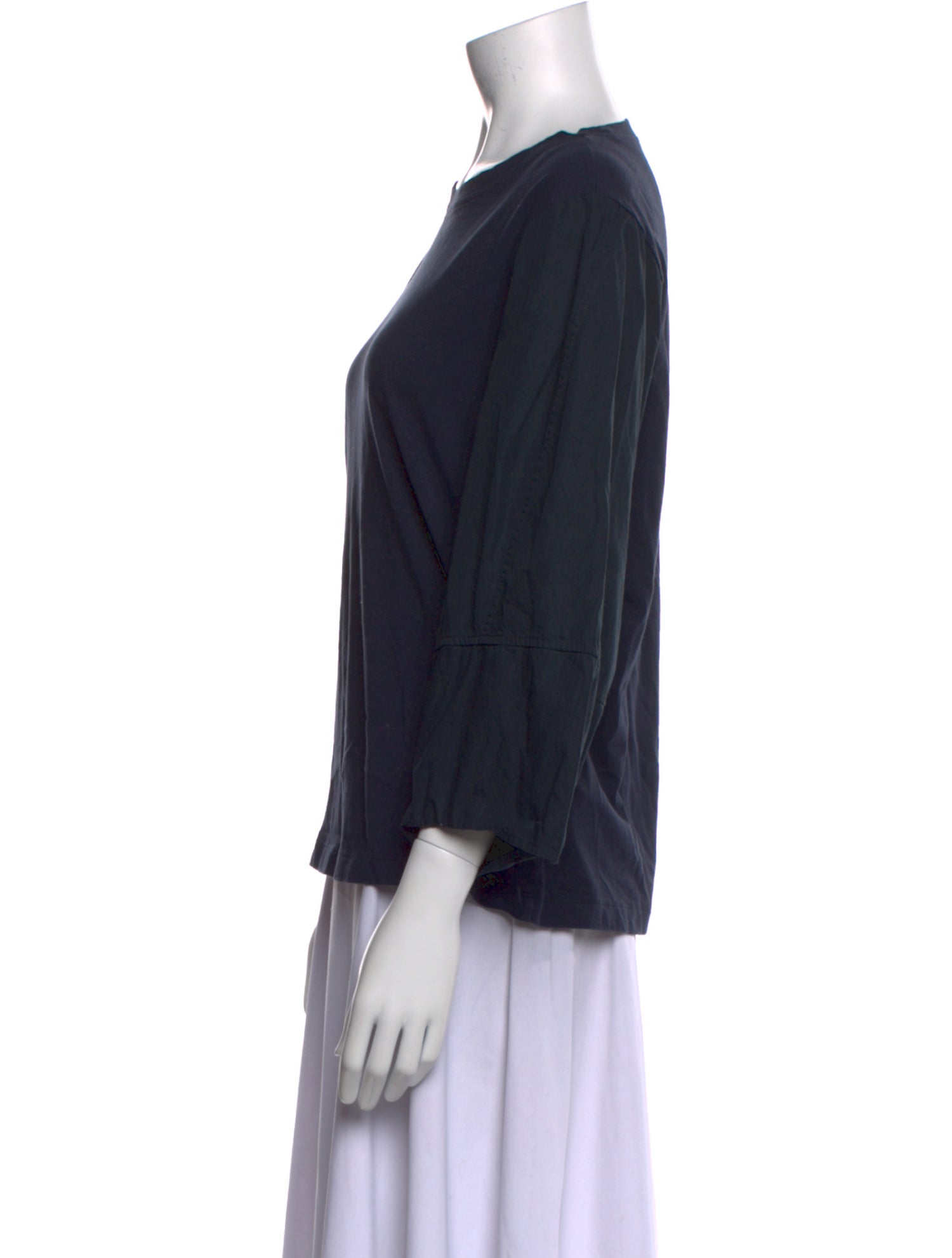 Goop G. Label Scoop Neck Three-Quarter Sleeve Top