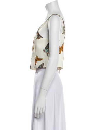 Goop G. Label Printed Square Neckline Crop Top