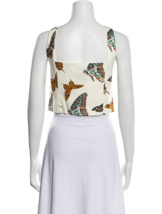 Goop G. Label Printed Square Neckline Crop Top