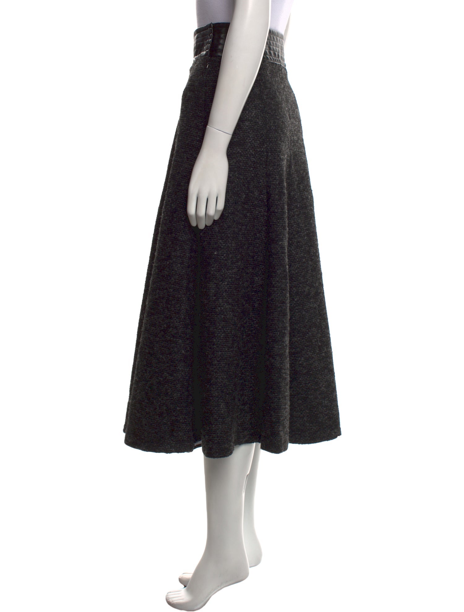 Goop G. Label Leather Trim Embellishment Midi Length Skirt