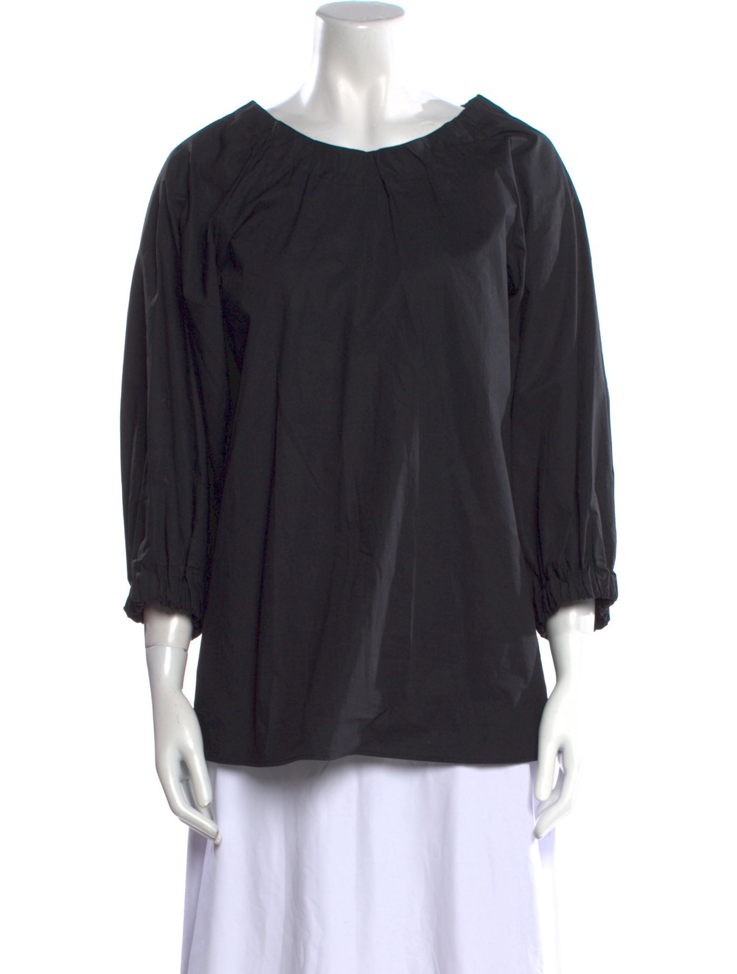 Goop G. Label Scoop Neck Three-Quarter Sleeve Blouse