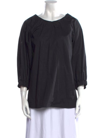 Goop G. Label Scoop Neck Three-Quarter Sleeve Blouse