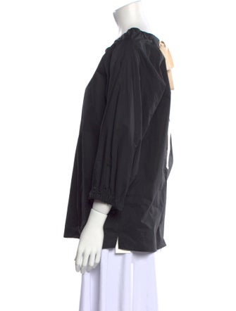 Goop G. Label Scoop Neck Three-Quarter Sleeve Blouse