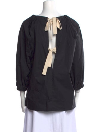 Goop G. Label Scoop Neck Three-Quarter Sleeve Blouse