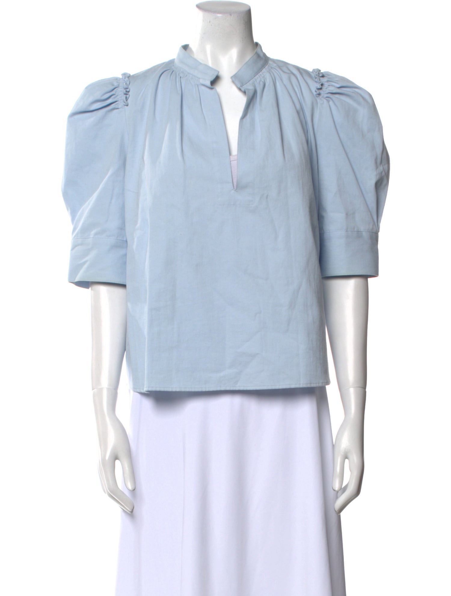 Goop G. Label V-Neck Three-Quarter Sleeve Blouse