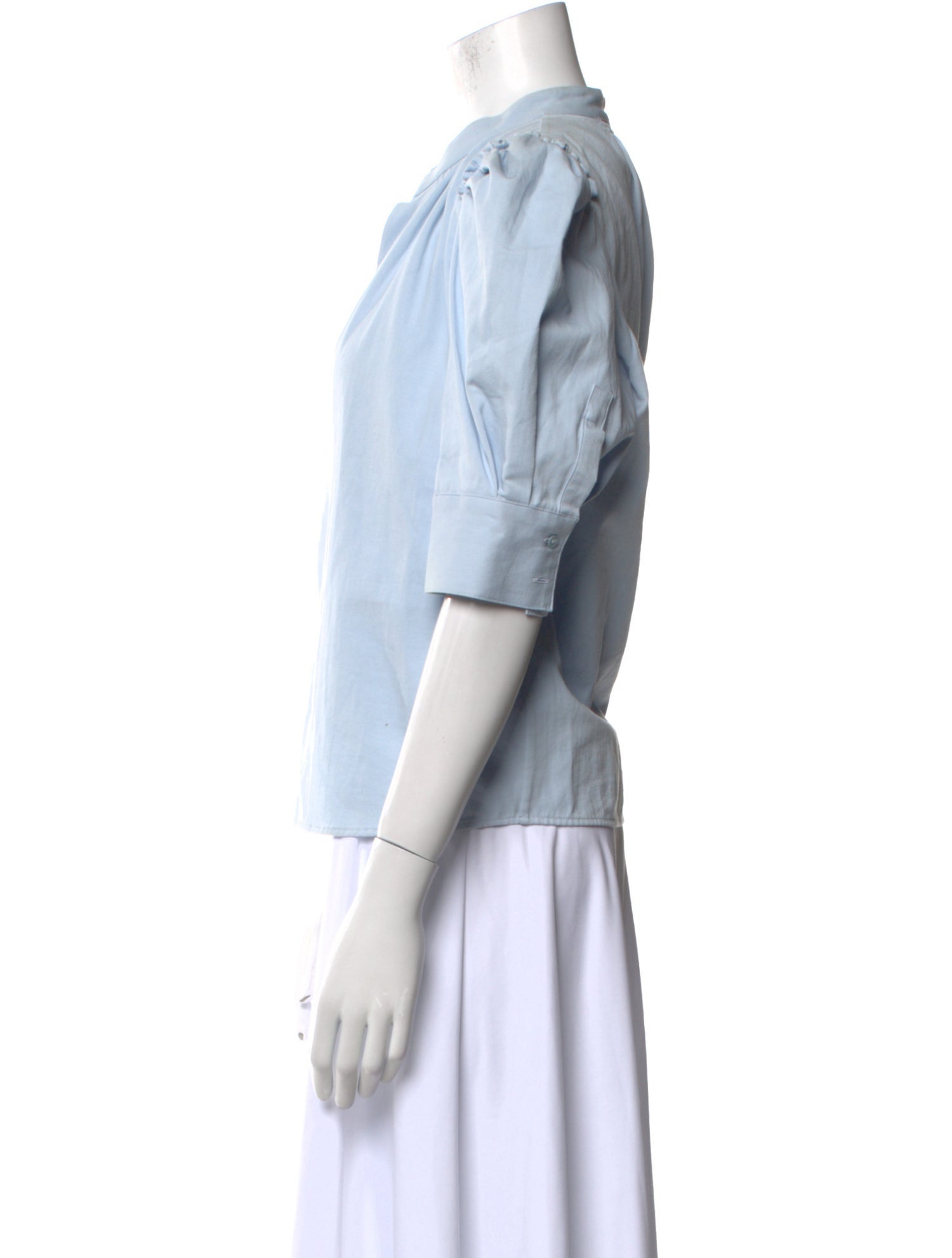 Goop G. Label V-Neck Three-Quarter Sleeve Blouse