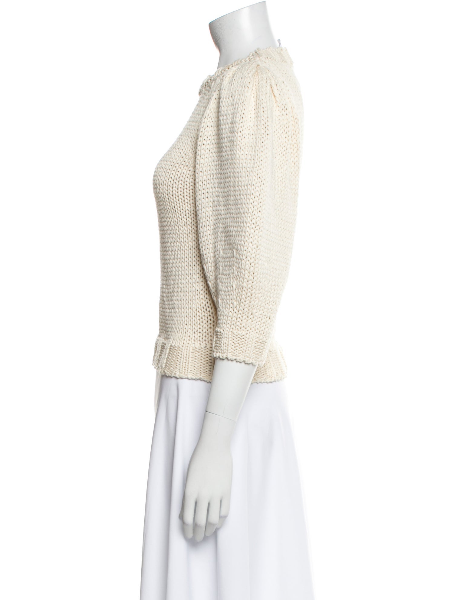 Goop G. Label Mock Neck Three-Quarter Sleeve Crop Top