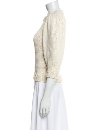 Goop G. Label Mock Neck Three-Quarter Sleeve Crop Top