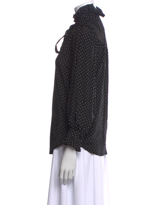 Goop G. Label Polka Dot Print Mock Neck Blouse