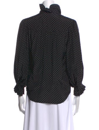 Goop G. Label Polka Dot Print Mock Neck Blouse