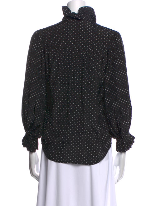 Goop G. Label Polka Dot Print Mock Neck Blouse