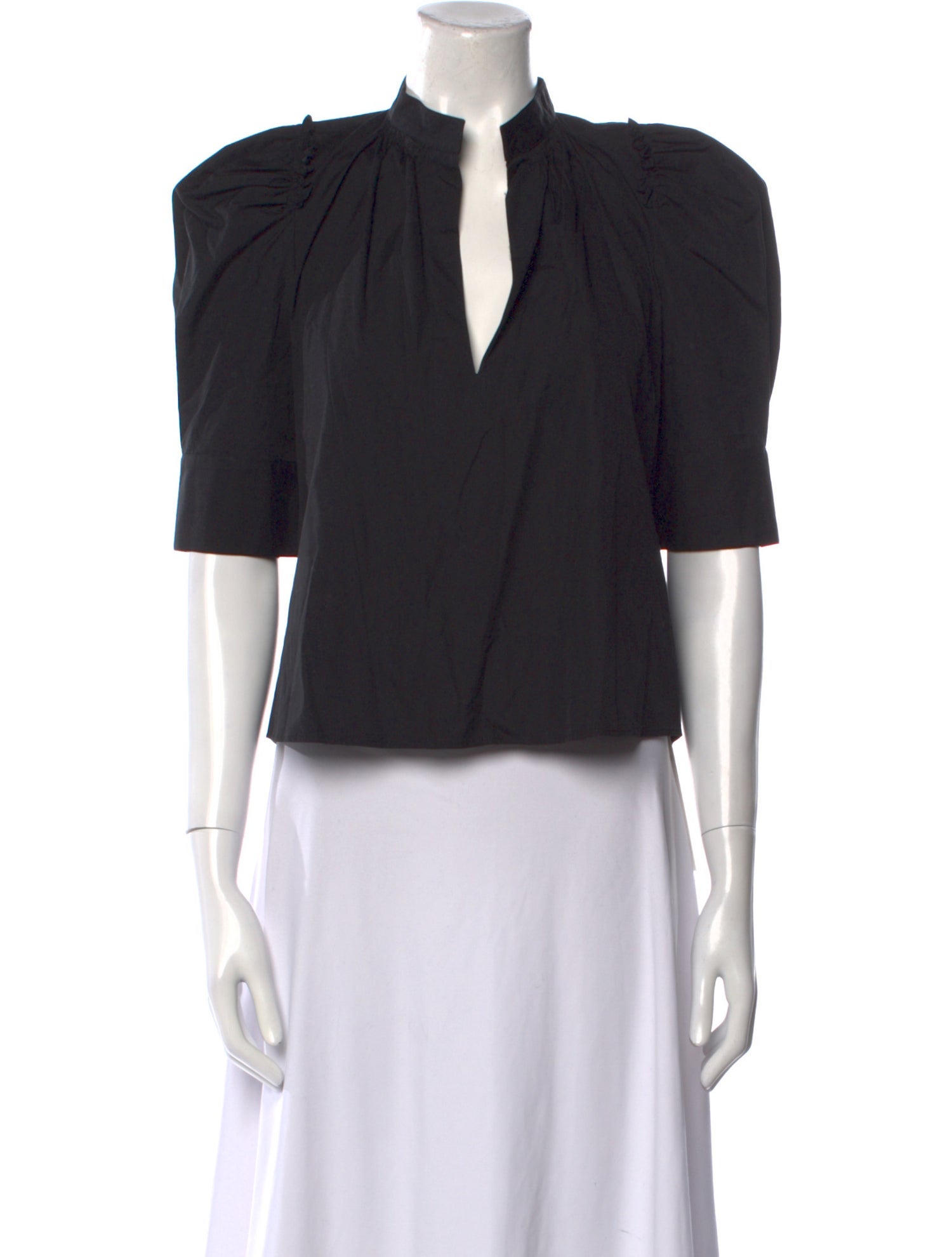 Goop G. Label V-Neck Three-Quarter Sleeve Crop Top