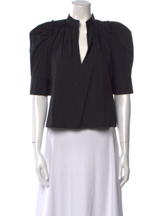 Goop G. Label V-Neck Three-Quarter Sleeve Crop Top