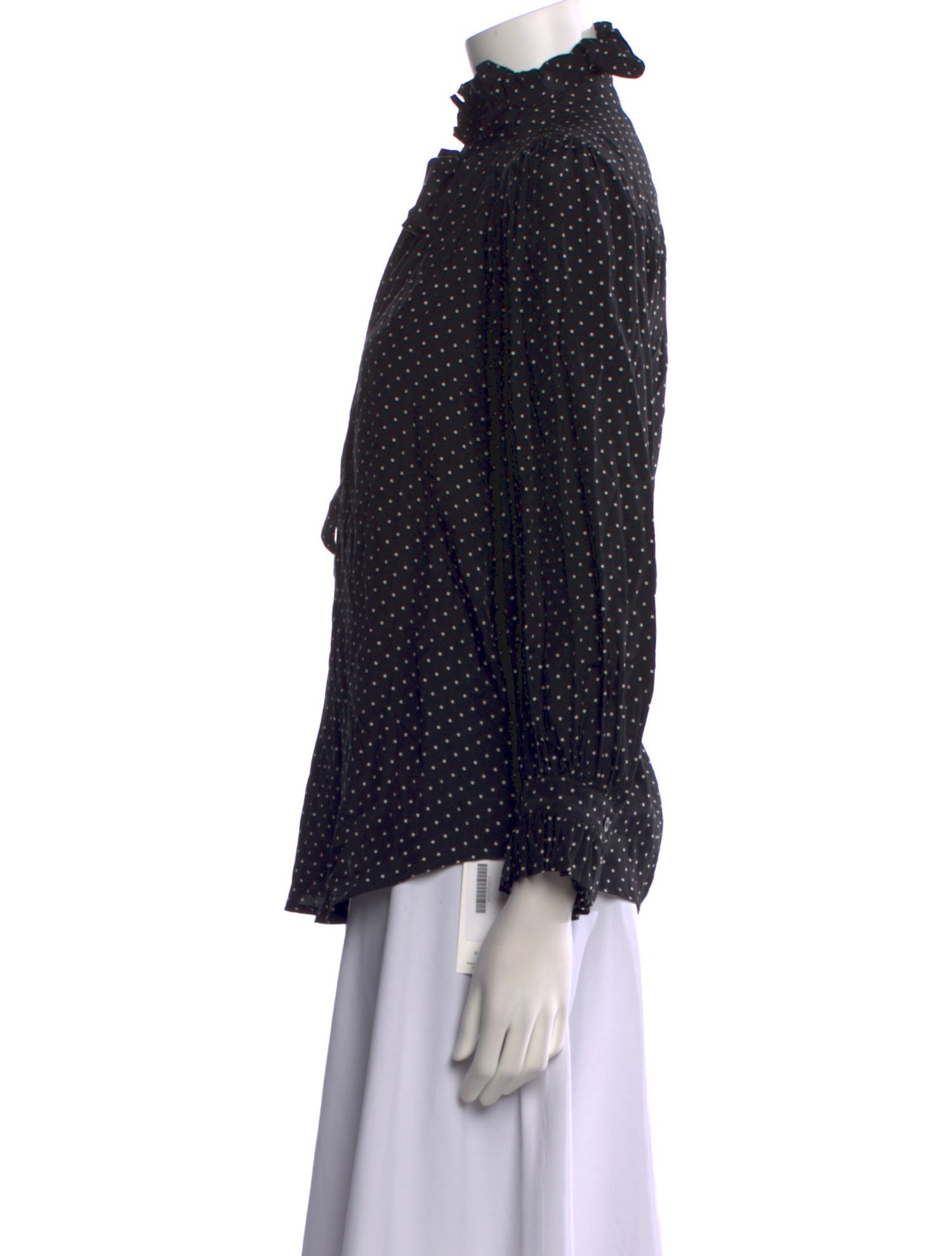 Goop G. Label Polka Dot Print Mock Neck Blouse