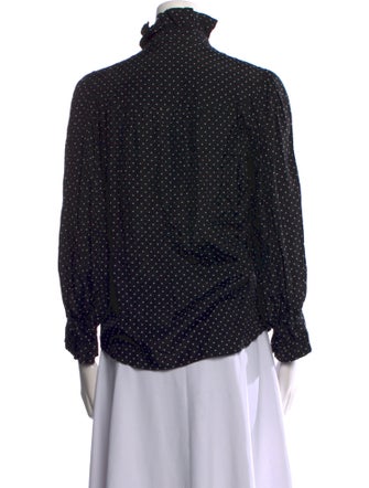 Goop G. Label Polka Dot Print Mock Neck Blouse