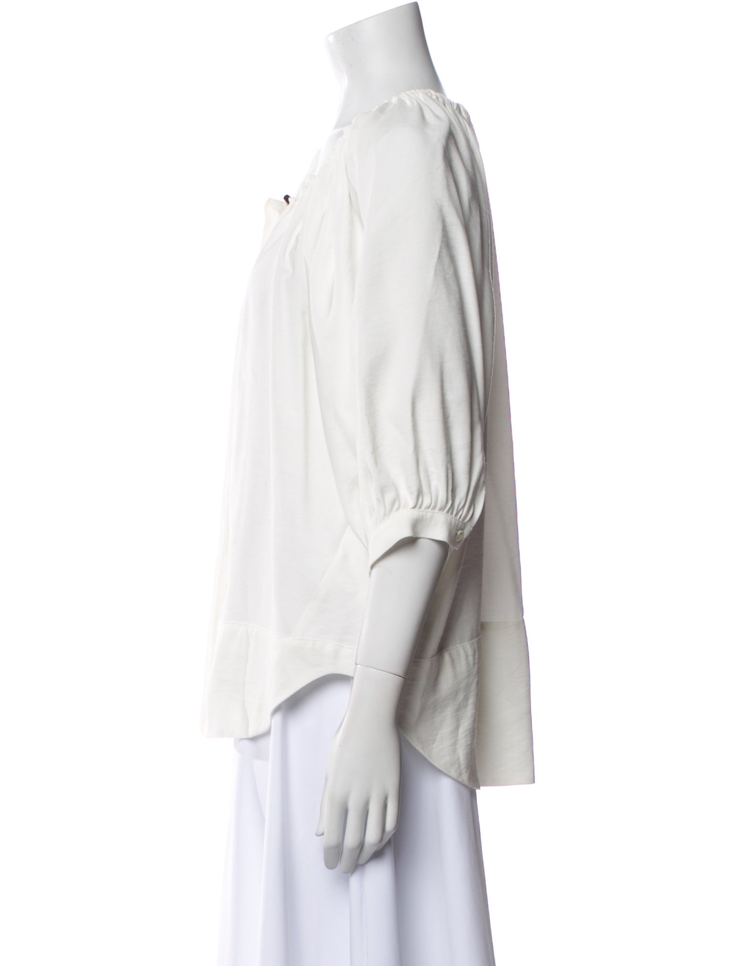 Goop G. Label Scoop Neck Three-Quarter Sleeve Blouse