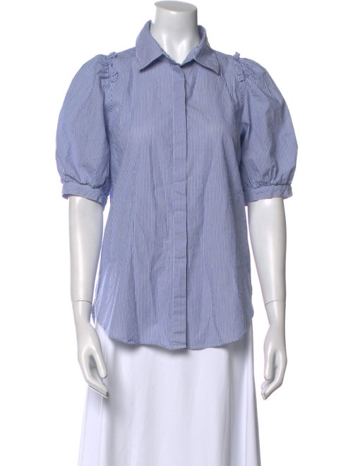 Goop G. Label Striped Short Sleeve Button-Up Top