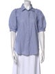 Goop G. Label Striped Short Sleeve Button-Up Top