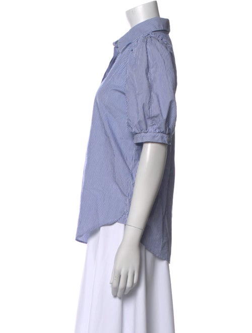 Goop G. Label Striped Short Sleeve Button-Up Top