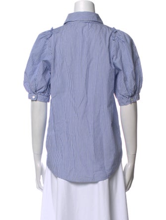 Goop G. Label Striped Short Sleeve Button-Up Top