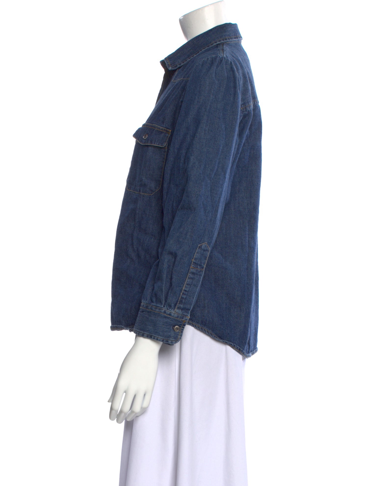 Goop G. Label Three-Quarter Sleeve Button-Up Top