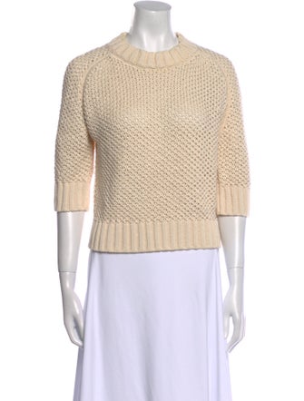 Goop G. Label Mock Neck Three-Quarter Sleeve Crop Top