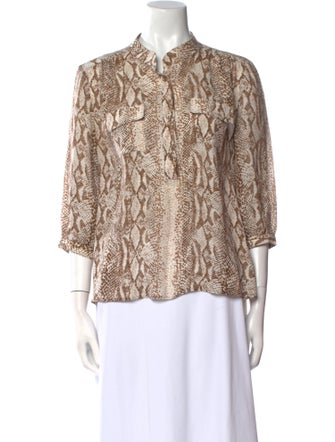 Goop G. Label Silk Animal Print Blouse